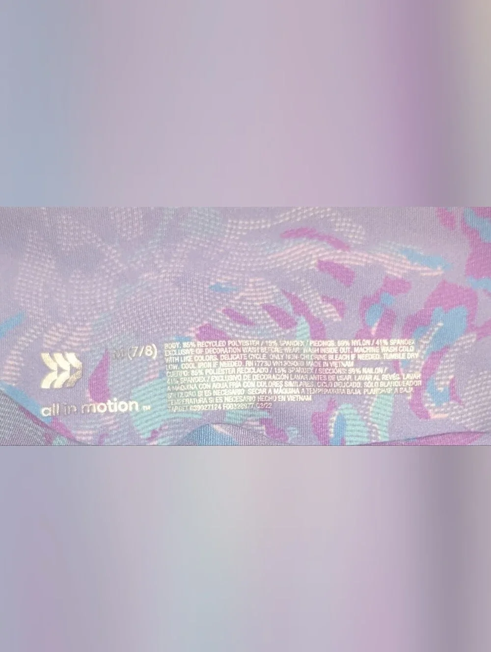 all in motion girls' cropped performance leggings - Size 7/8 💜 🌹 🌺 2-pack